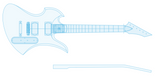 B.C. Rich Mockingbird Mk1 (Bolt-On) Guitar Template 0.50" MDF