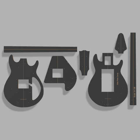 Gibson Grabber Style Bass Template MDF 0.50"