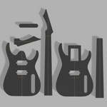 Blackmachine B7 25.5" Scale Guitar Template MDF 0.50"