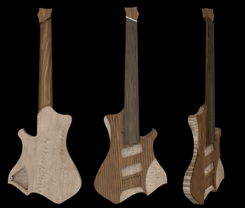 3D Guitar Model Aero 7 String .dxf file