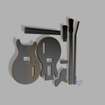 Gibson Les Paul Junior Double Cut Style Guitar Template MDF 0.50"