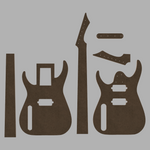 Blackmachine B7 25.5" Scale Guitar Template MDF 0.50"