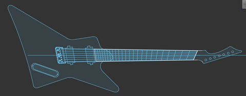7 String Exp .dxf Guitar File Multiscale 27-25.5", Hipshot Bridge