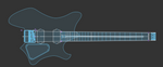 Stellar 2d .dxf Guitar File 25.5" Scale, Hipshot Bridge